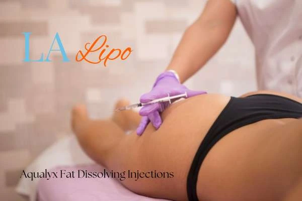 Woman having fat dissolving injections Vauxhall on thighs