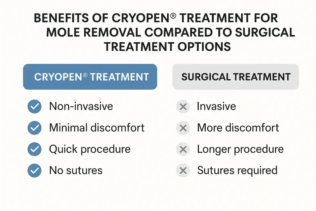Benefits of professional mole-removal assessment at LA LIPO Vauxhall