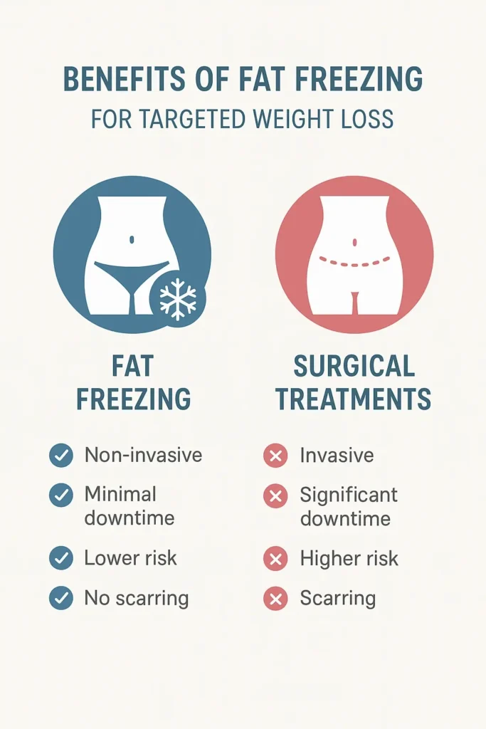 graphic showing the benefits of fat freezing Vauxhall