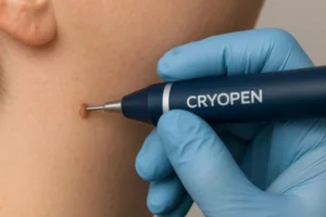 Person receiving skin tag removal Vauxhall