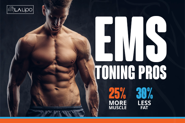 Image of man with sculpted stomach showing the fat loss and muscle gain of LA-EMS Body Sculpting Treatment Vauxhall