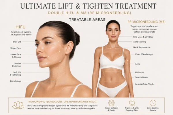 Areas of the body that can be treated - ultimate skin tighten treatment Vauxhall